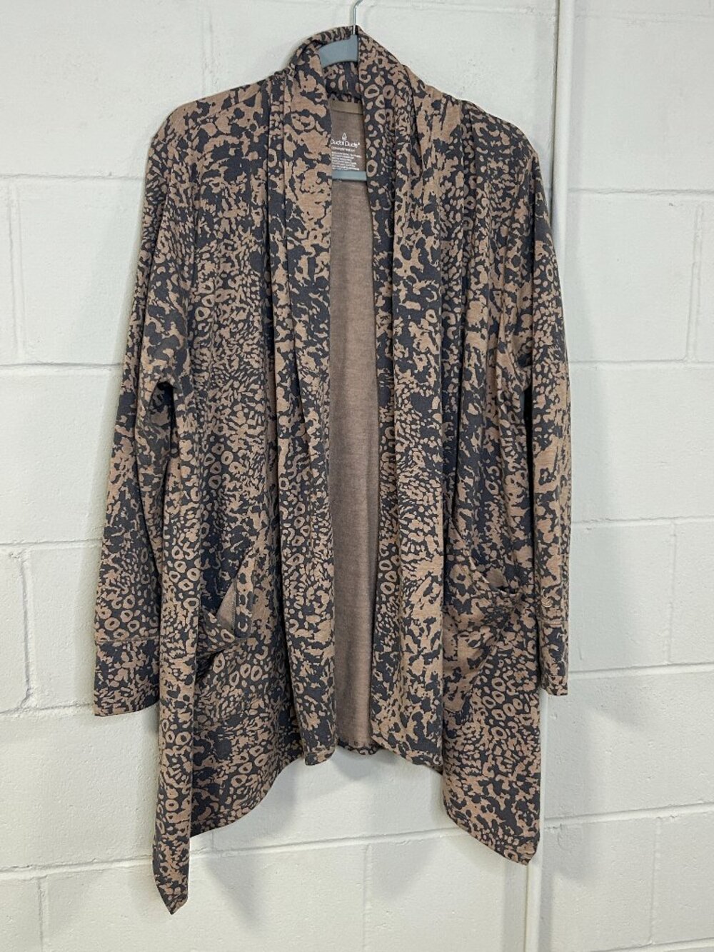 Cuddlduds Sweater Womens Extra Large Leopard Comfort Wear Open Cardigan Lounge
